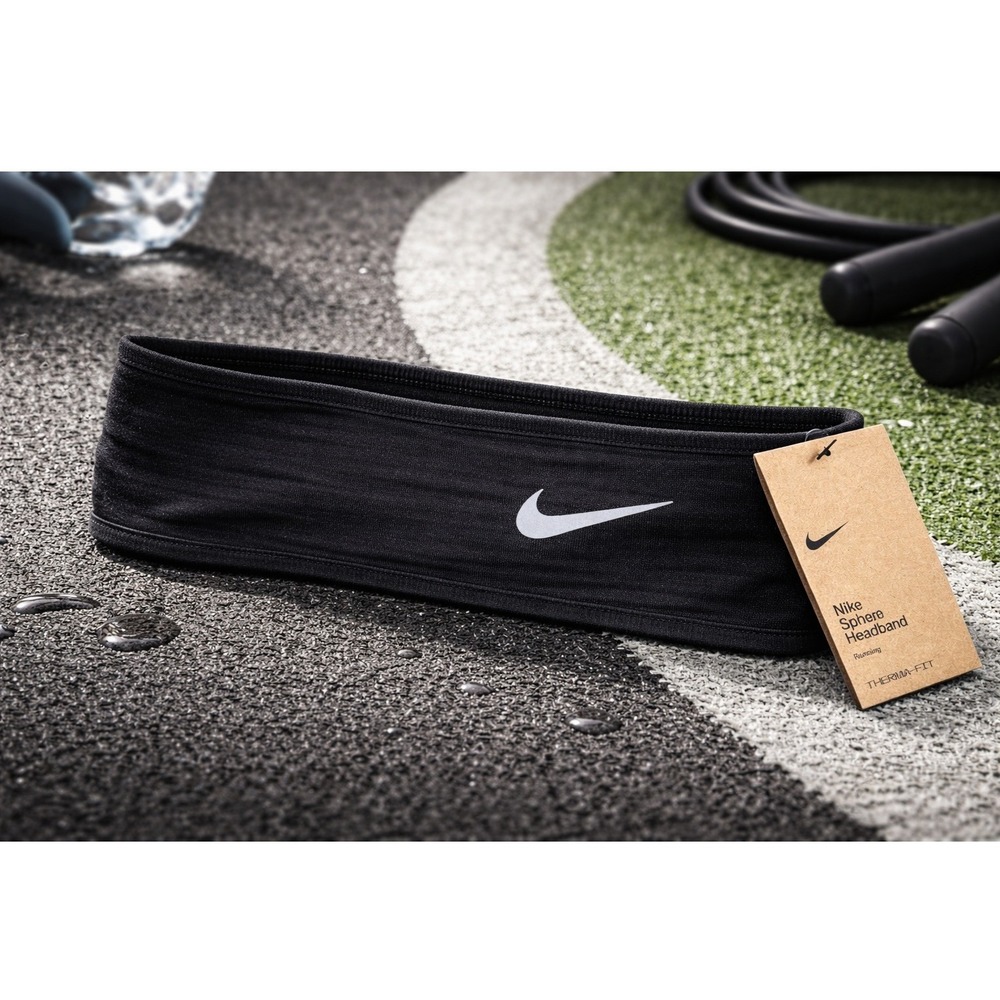 Nike Sphere Therma Fit Headband Black OSFM Running Unisex NWT